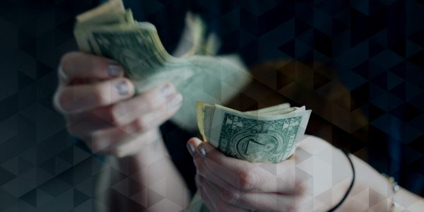 A woman counting money